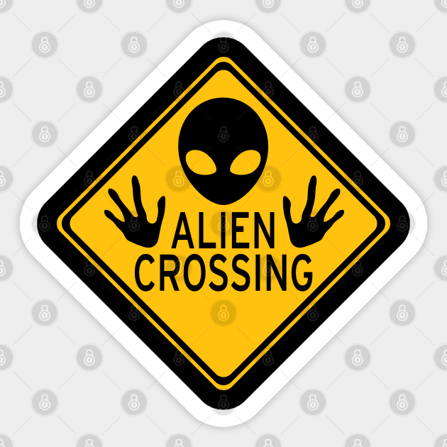 Alien Crossing Sticker by DesignWise